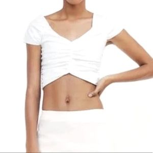 Zara cropped white blouse